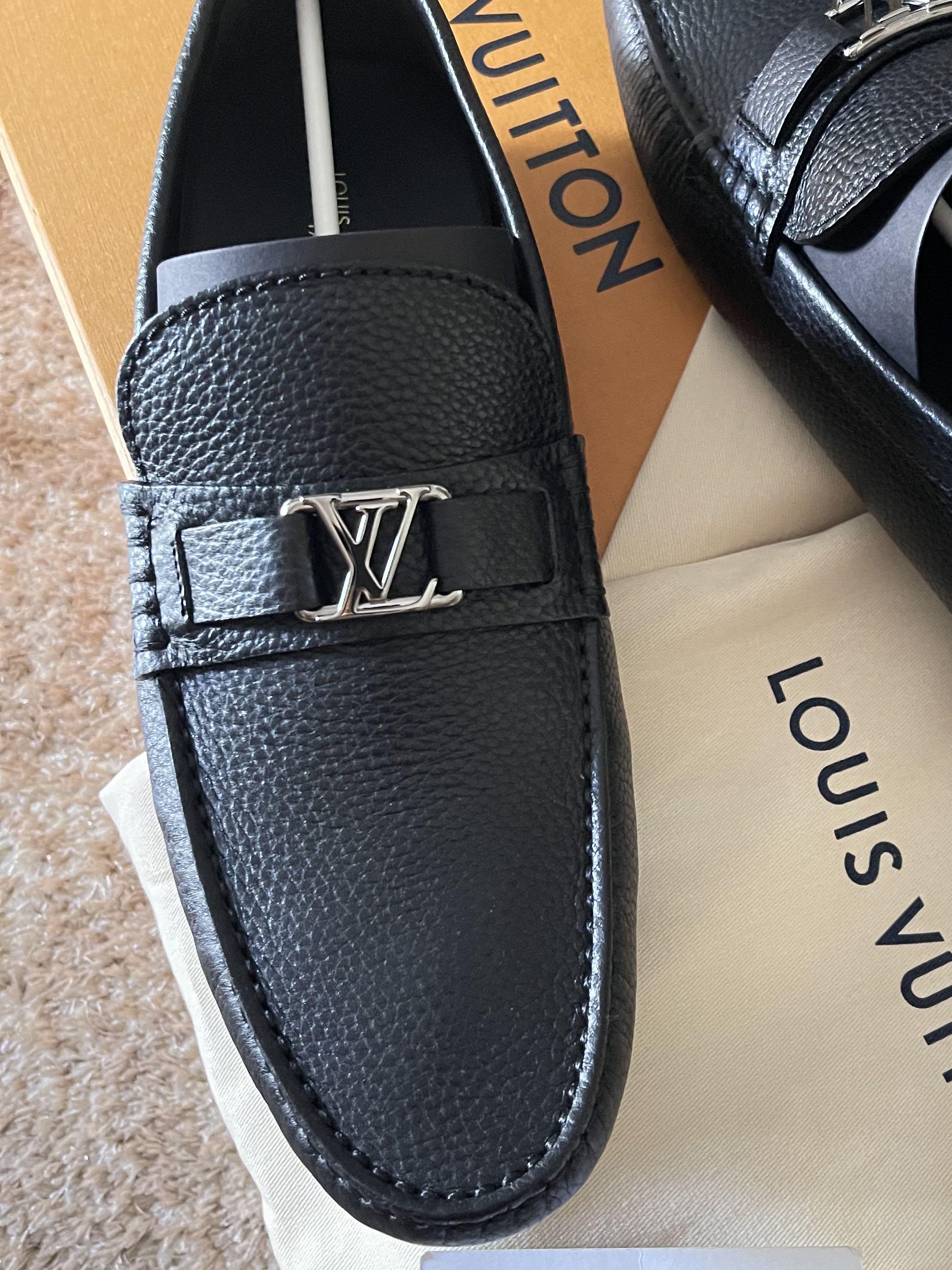 Louis Vuitton Black Leather Lombok Driving Loafers, Size 46 - LabelCentric