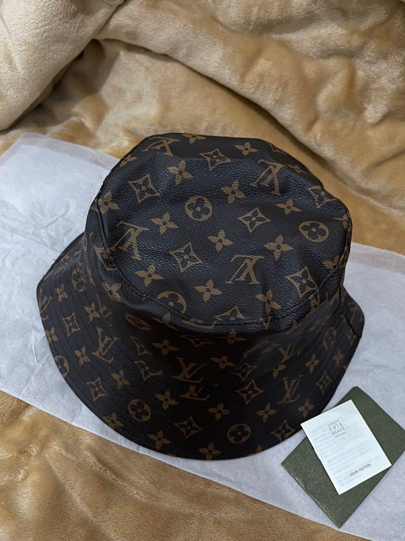 LV Monogram Bob Bucket Leather Hat, Men's Fashion, Watches