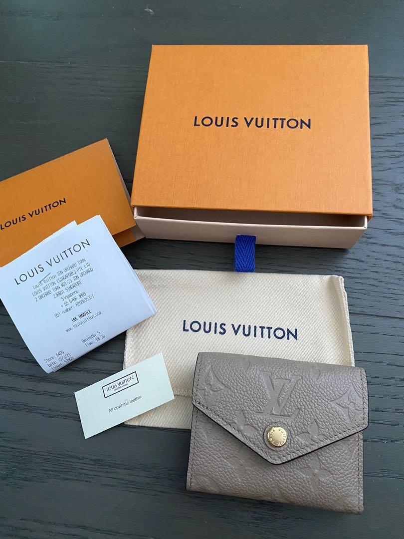LOUIS VUITTON Monogram Empreinte Zoe Compact Wallet Tourterelle Gray