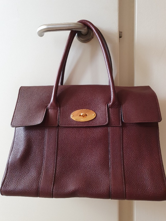 Mulberry Bayswater Oxblood Natural Grain Leather Women s Fashion