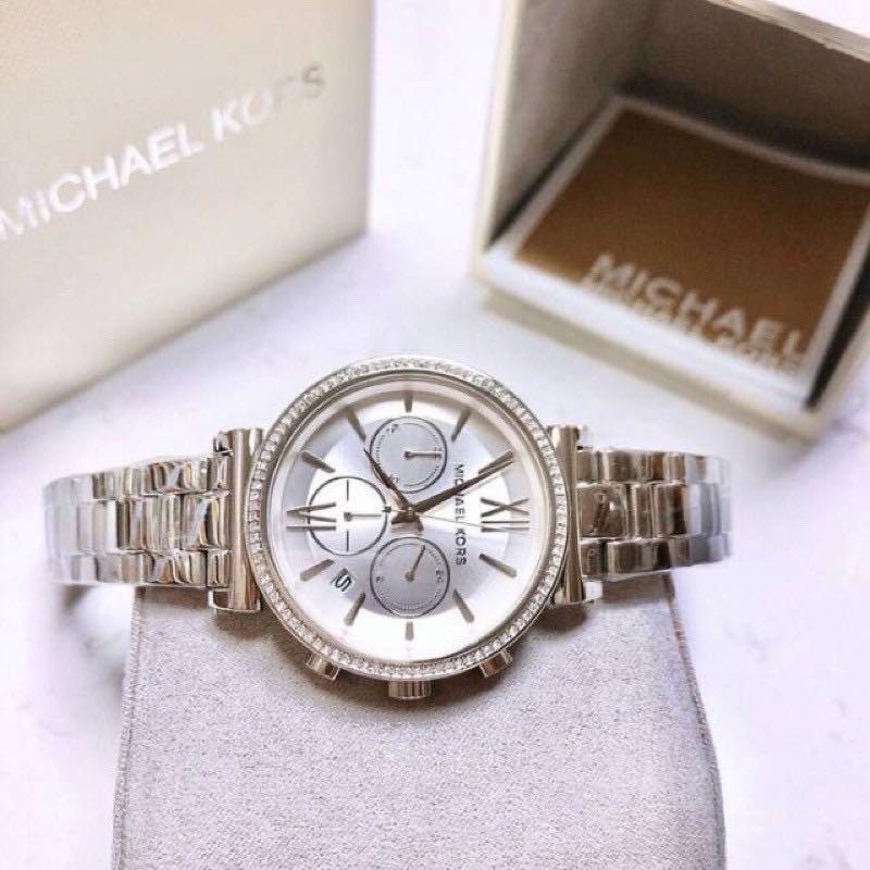 Michael Kors Sofie Ladies Quartz 50m Silver Chronograph Watch MK6575 for  sale online | eBay