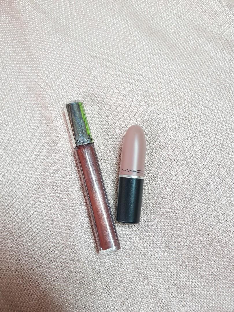 Original mac lipstick & revlon lipgloss bundle sale (Category: Makeup) located in Manila. Submitted by luxuryitems_ph (Listing ID 1105377302, Image 1). Description: Both used once only. No box already. Add sf..