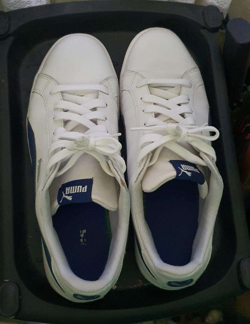 Puma smash store leather white