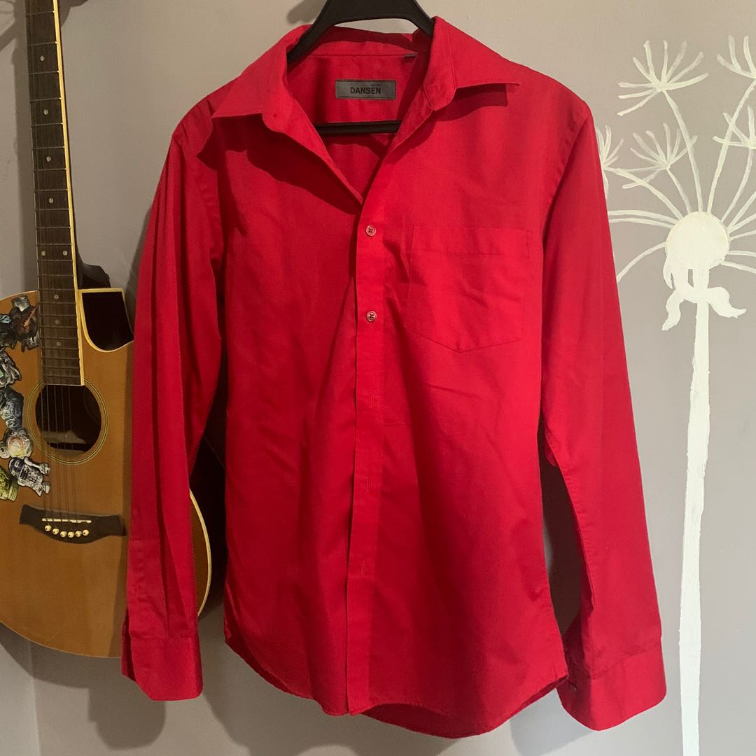 Red polo long sleeve shirts Clearance