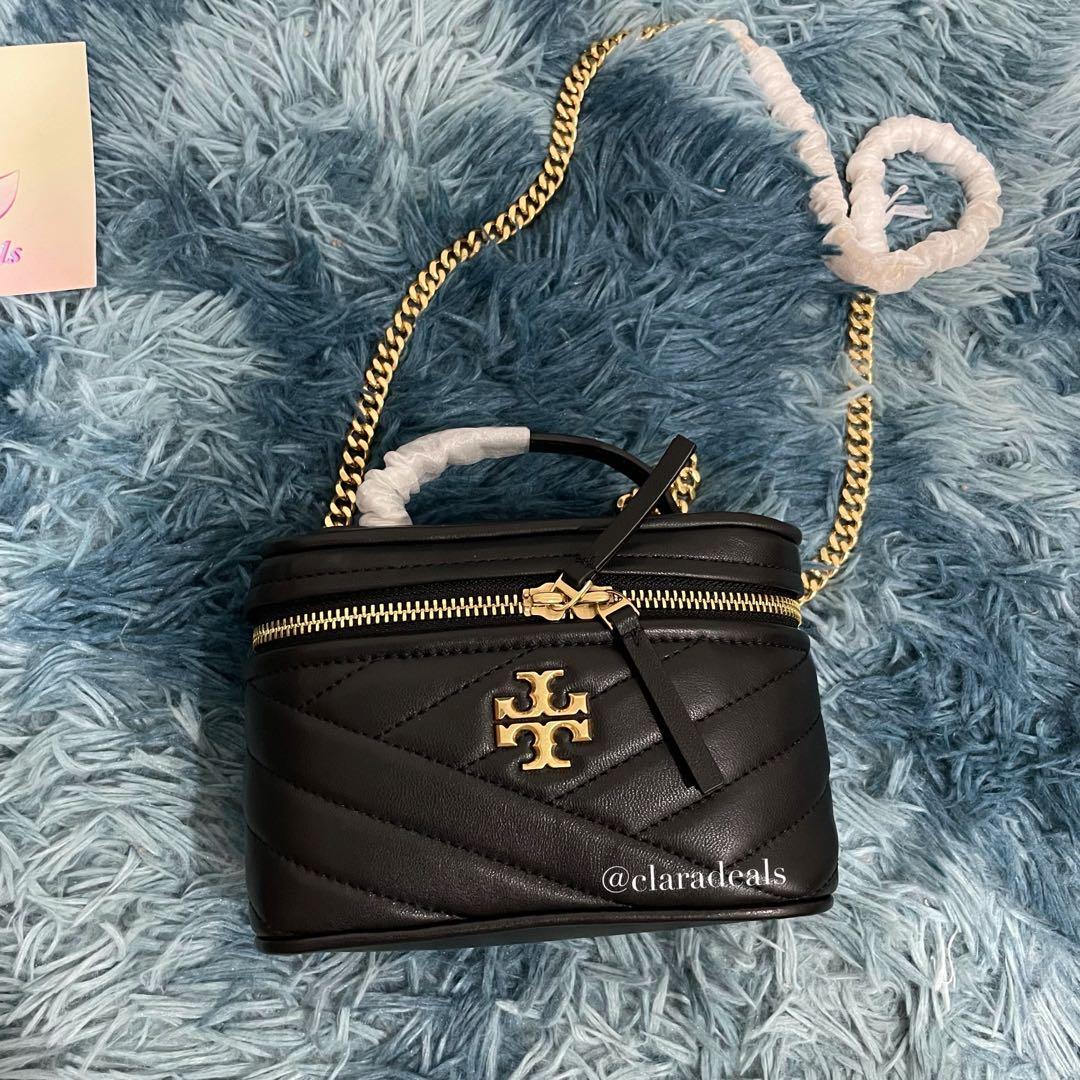 Tory Burch Kira Chevron Mini Vanity Case in Black