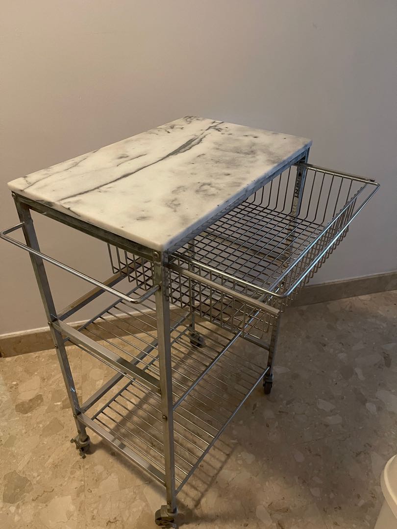 Vhive Leo marble top trolley, Furniture & Home Living, Bathroom