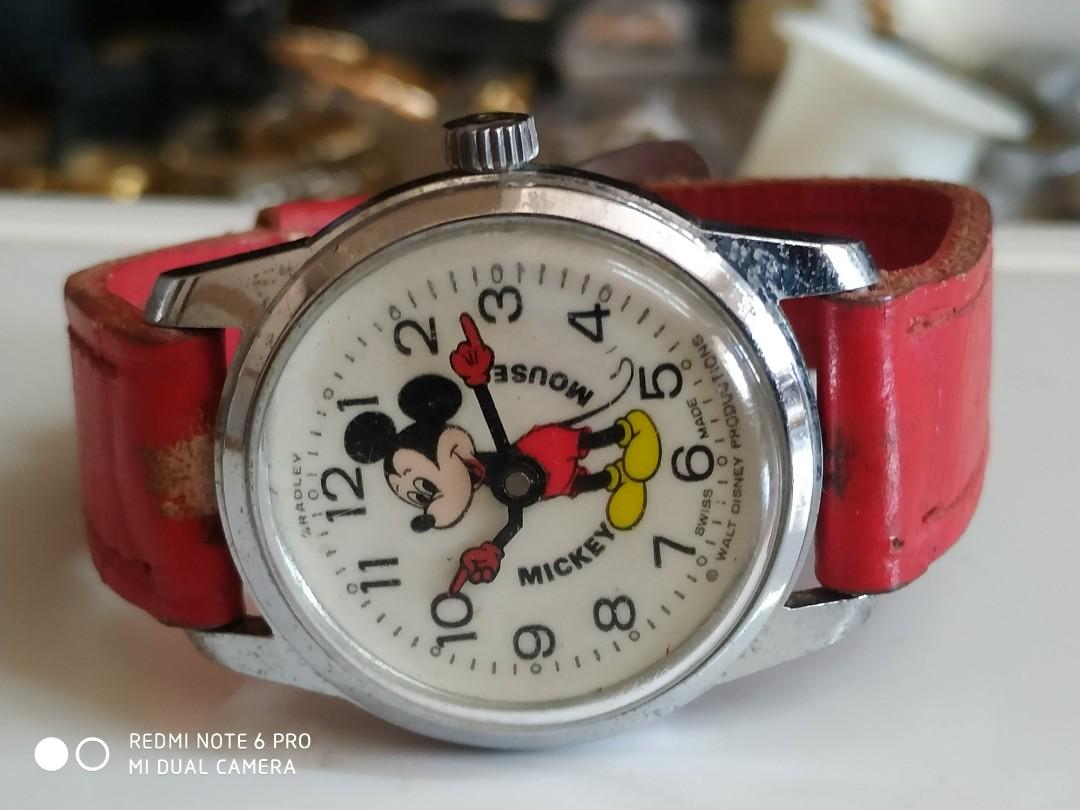 Vintage Bradley Swiss made mickey mouse watch Men s Fashion