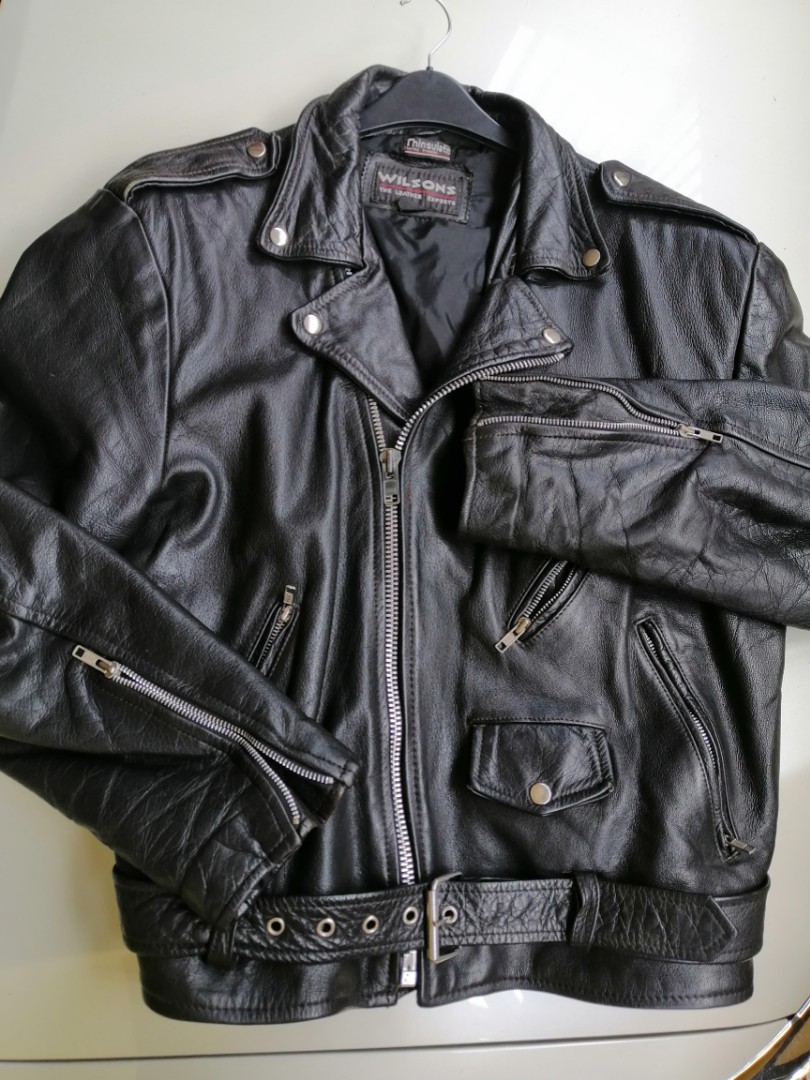 Wilson leather on sale biker jacket