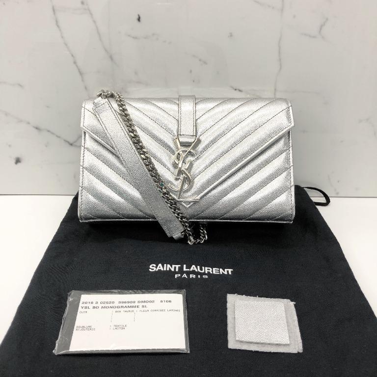 Yves saint clearance laurent silver bag