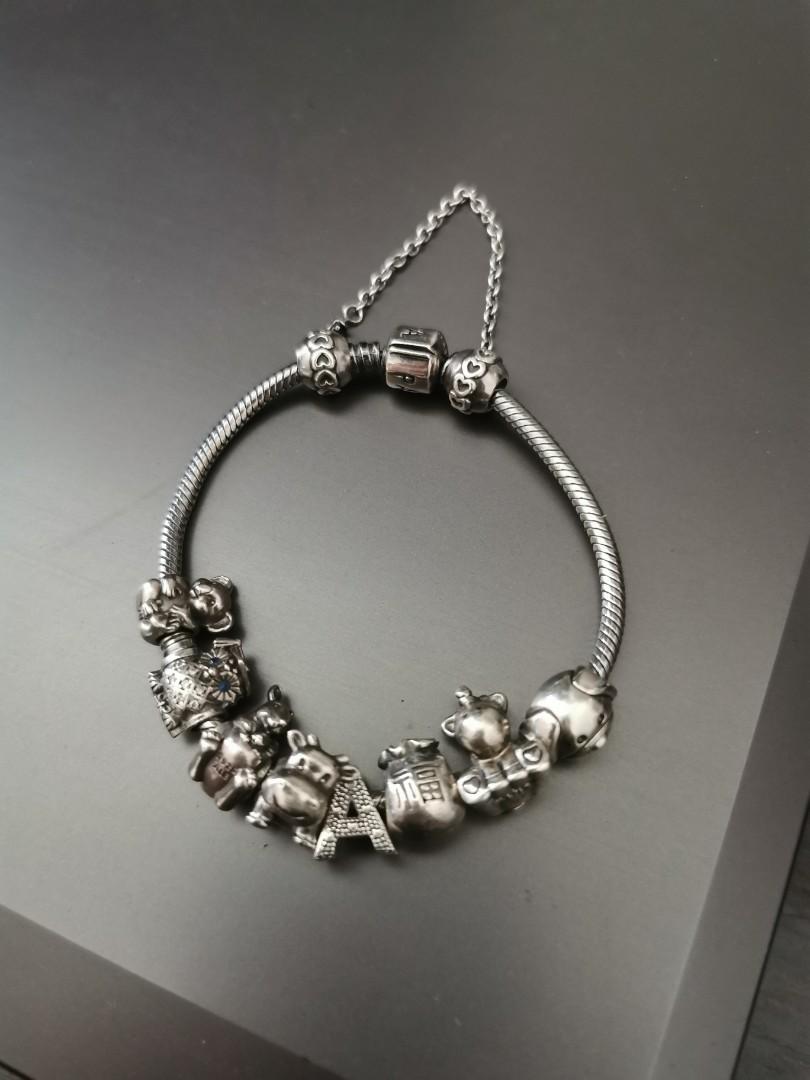 Pandora oxidised silver bracelet sales