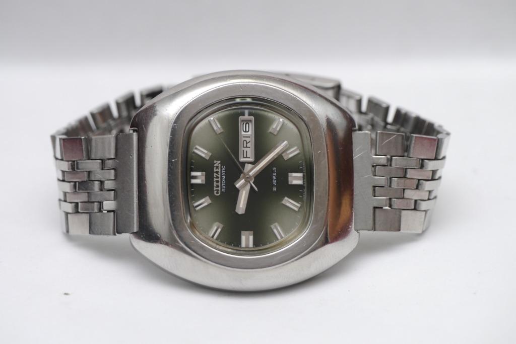 1972s Citizen 6501 Custom V2 TV Dial 21J Automatic Watch with original bracelet just service rare dial