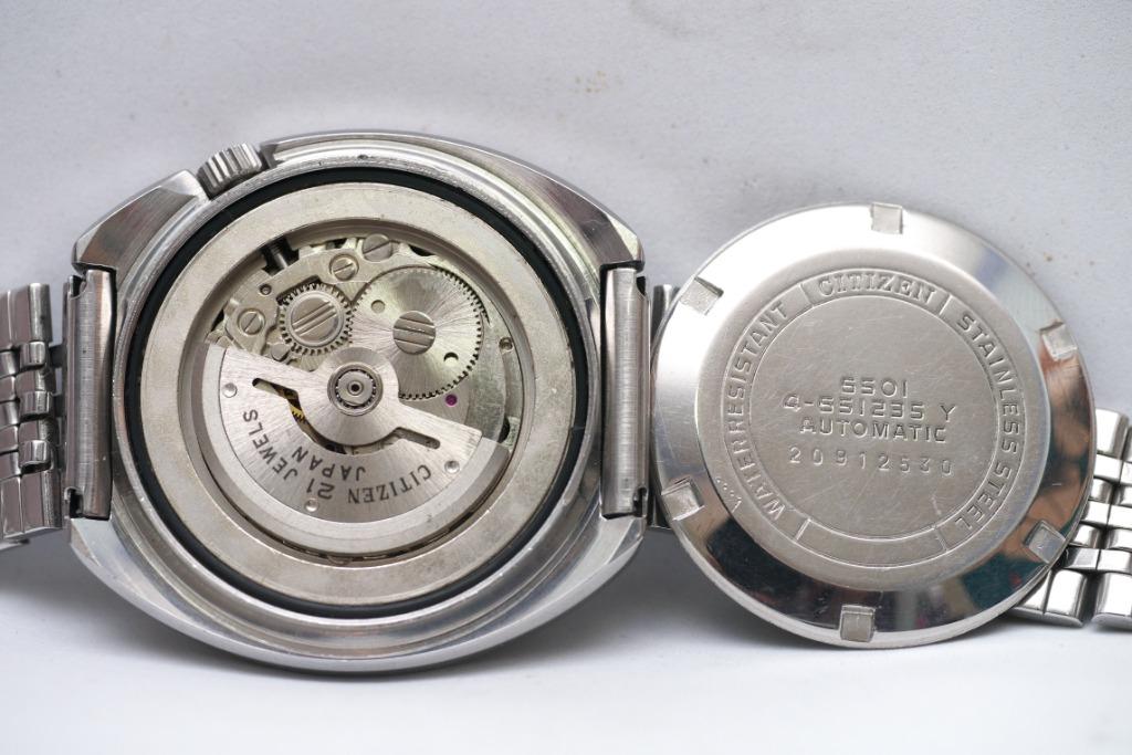 1972s Citizen 6501 Custom V2 TV Dial 21J Automatic Watch with original bracelet just service rare dial