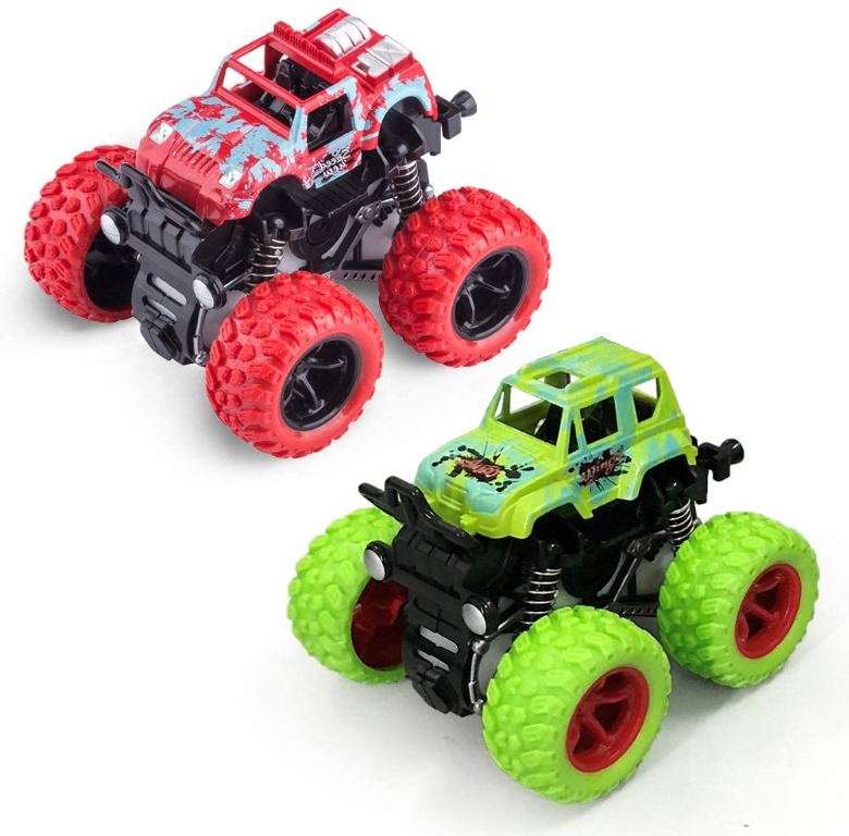 2PCS Monster Trucks Toys for 3 Year Old Boys， Pull Back Toy for Toddler