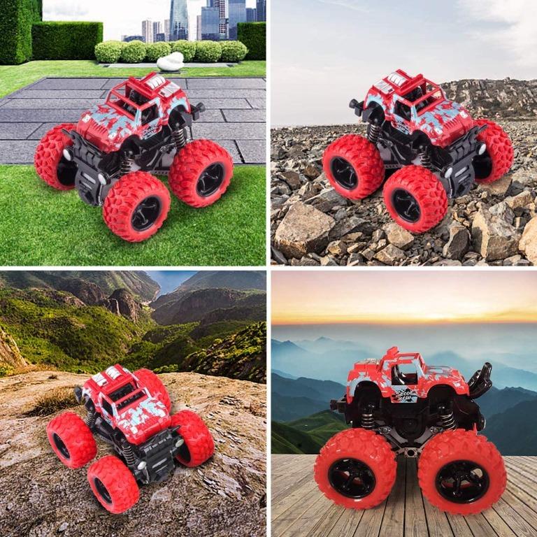 2PCS Monster Trucks Toys for 3 Year Old Boys， Pull Back Toy for Toddler