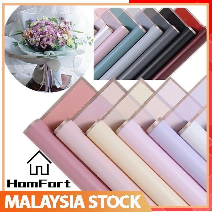 5 pcs Waterproof Solid Color Gift Flowers Wrapping Paper Bouquet Birthday  Decoration Frosted Packaging Golden Rim - Black, Hobbies & Toys, Books &  Magazines, Magazines on Carousell