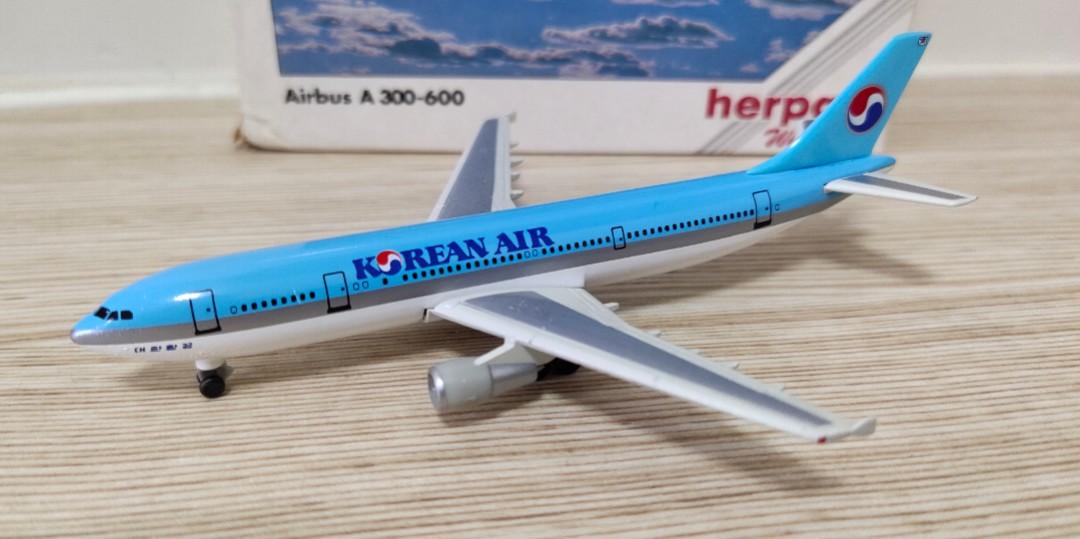 幻レア 1/500 HerpaWings 大韓航空Korean A300-600 極罕有) 1/500 1:500 Korean Air A300-600 大韓航空飛機模型, 玩具收藏