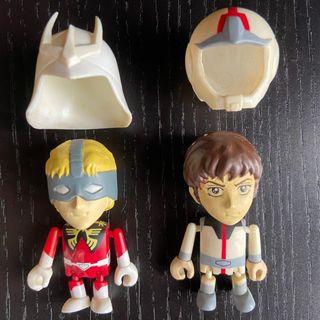 《 機動戰士高達 》角色『 馬沙 + 呀寶 』紅彗星 RX-78 一年戰爭 駕駛員 Gundam Char Amuro action figure [[ Lego- Kubrick ]]