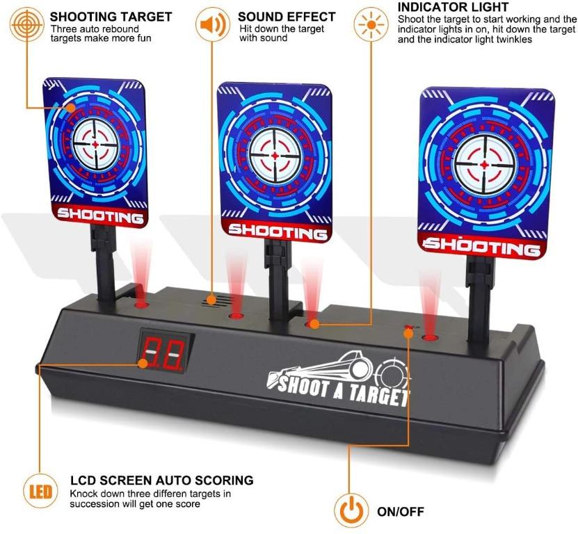 Details about   POKONBOY Electronic Target Fit for Guns,Auto Reset Digital Scoring Targets 