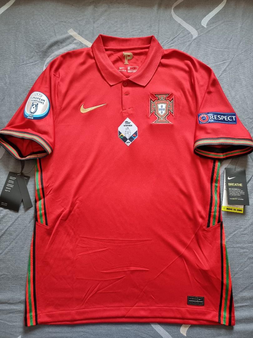 BNWT Official Portugal Euro 2020 Home Kit with 2016 European Champion Patch UEFA Nations League 2019 Champion Patch and Respect Patch