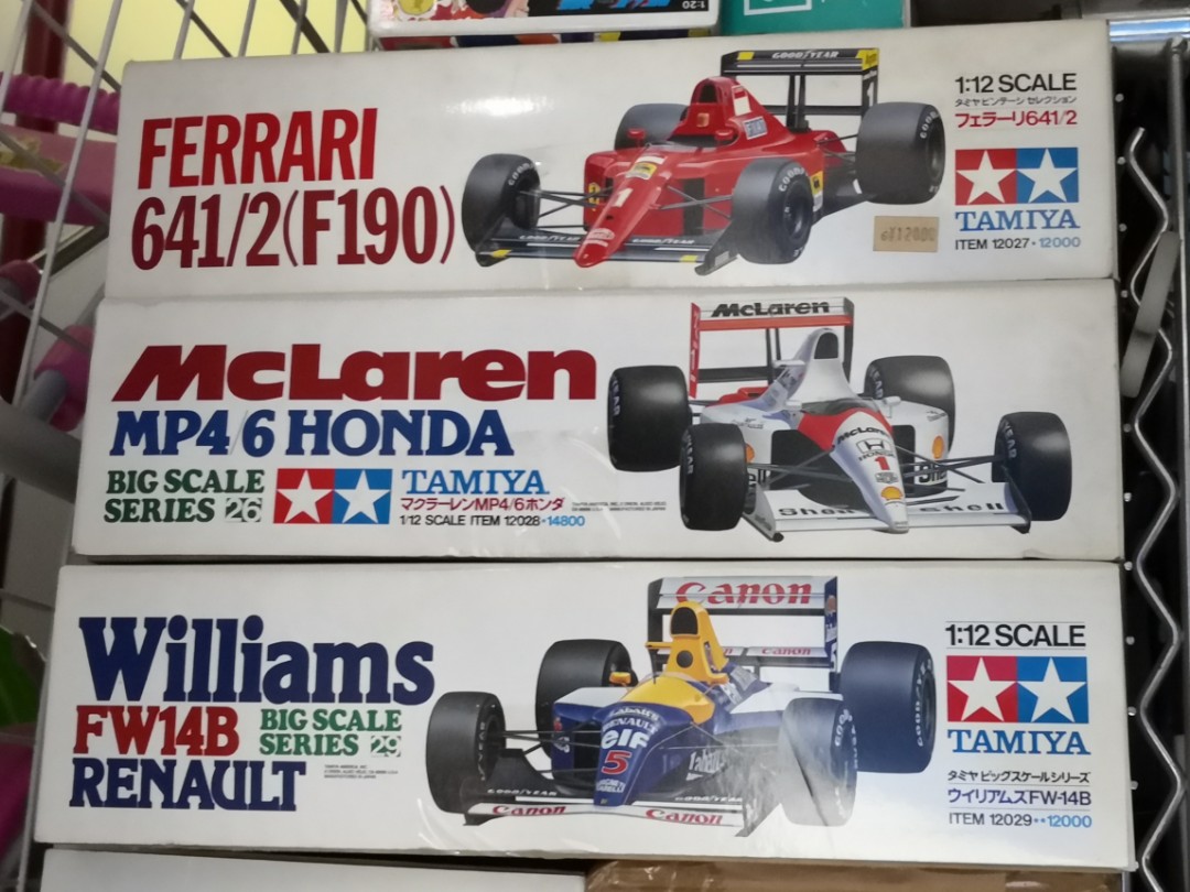 田宮Tamiya 1/12 F1 系列模型(Williams FW14B, Ferrari F190, Mclaren