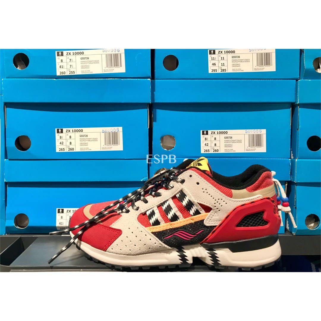 Adidas originals▫️ZX10000 全新公司貨紅白愛迪達民俗風復古慢跑鞋 