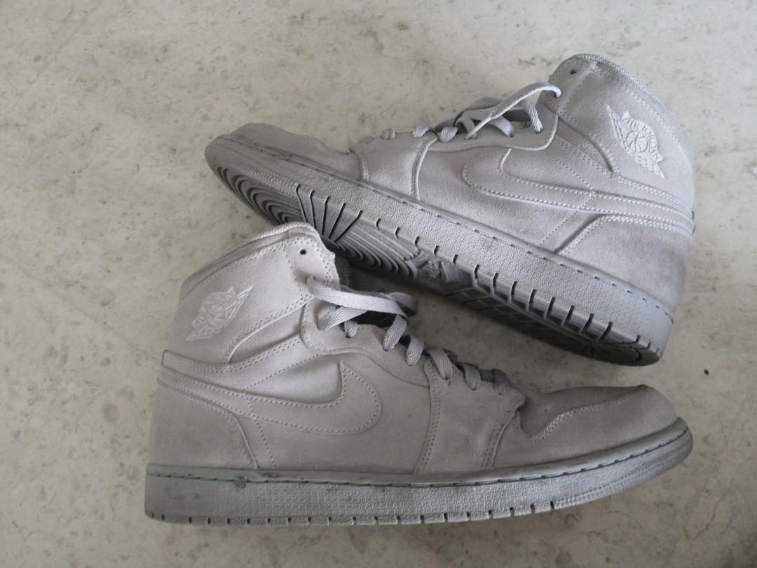 Air jordan best sale 1 grey suede