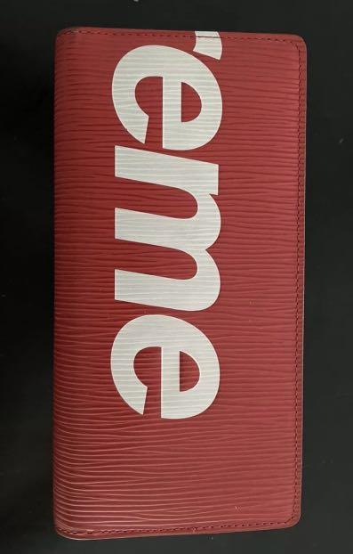 Leather wallet Louis Vuitton x Supreme Red in Leather - 23994024