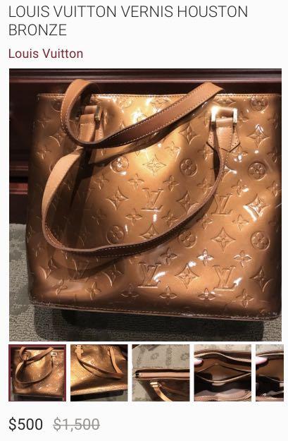 Authentic Louis Vuitton Shoulder Bag Houston Vernis Used LV