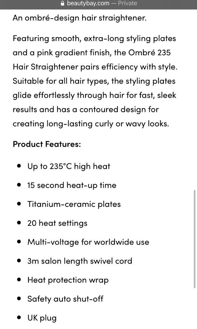 Babyliss Hair Straightener Beauty Personal Care Hair on Carousell