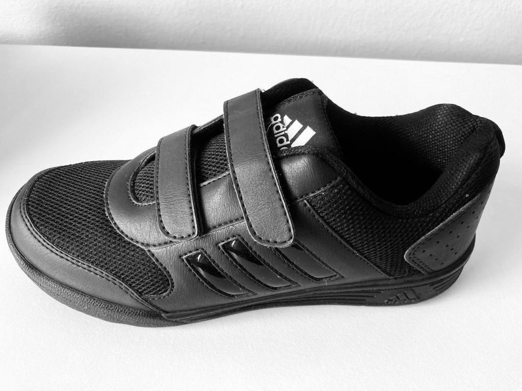 Adidas black school on sale shoes with velcro
