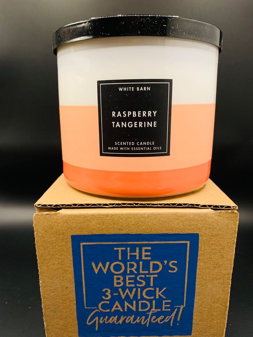 Bath & Body Works 3W Candle - Raspberry Tangerine, Beauty & Personal Care,  Fragrance & Deodorants on Carousell