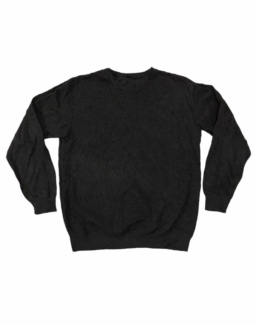 Black plain sweatshirt sweater Men s Fashion Tops Sets