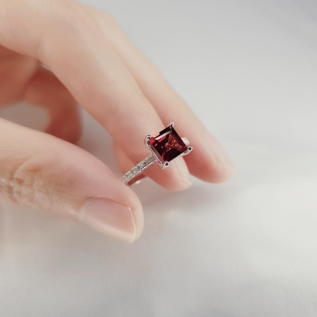 Red garnet ring on sale