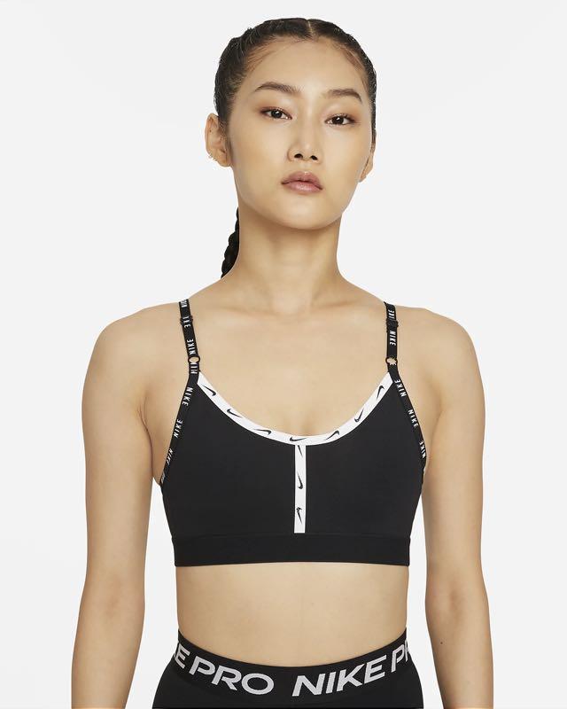 NIKE Indy Sports Bra Logo Taping in Black Size S, Women's Fashion,  Activewear on Carousell