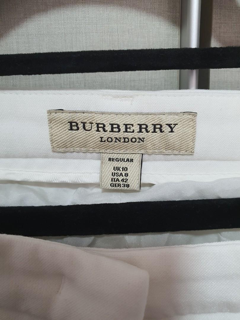 Brand Authentic Burberry White Pants, size UK 10, US free doorstep courier, Luxury, Apparel Carousell