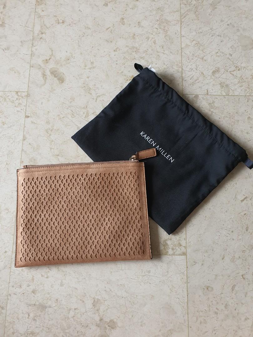 Brand New Karen Millen Wristlet Pouch in Dusty Pink