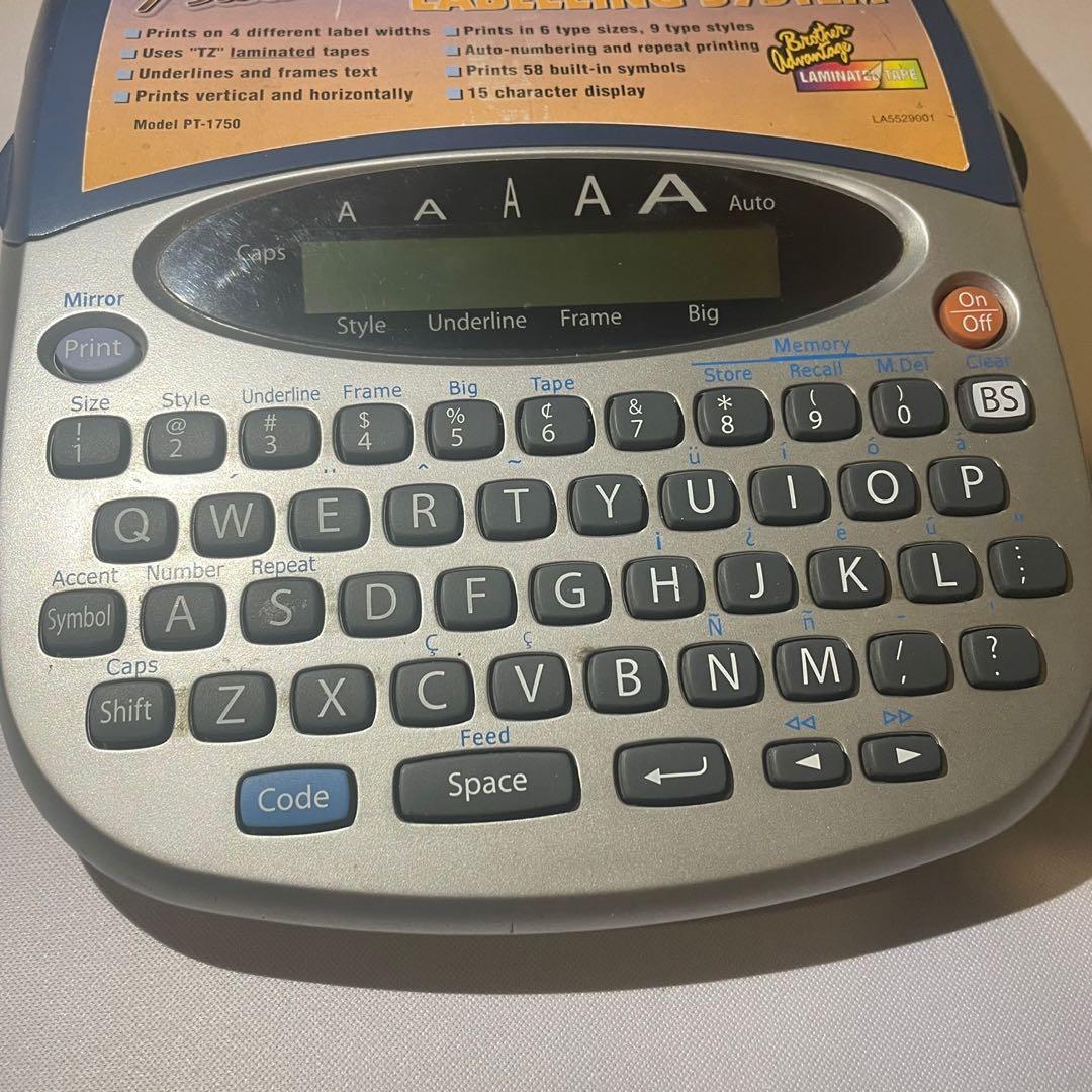 Brother PTouch 1750 Electronic Labelling System Label Maker, Computers