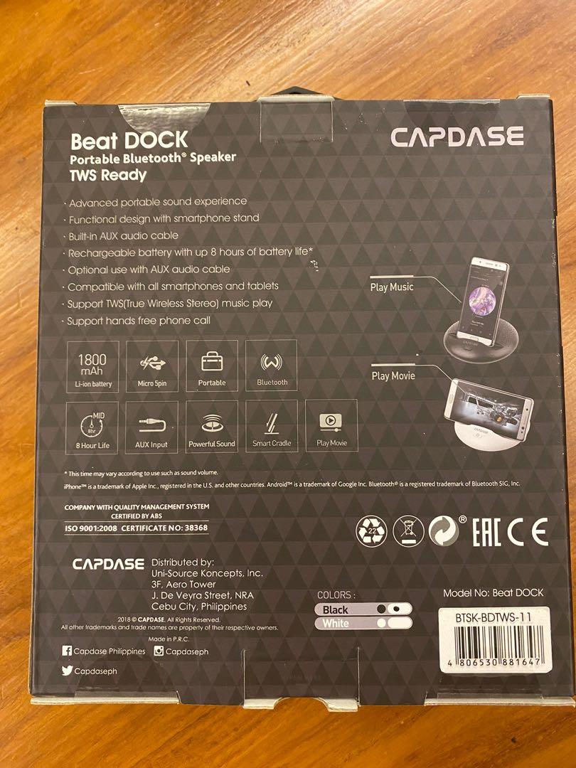 Capdase Beat Dock Bluetooth Speaker (Category: Soundbars, Speakers & Amplifiers) located in Mandaluyong City. Submitted by wired24x7 (Listing ID 1105677794, Image 2). Description: .