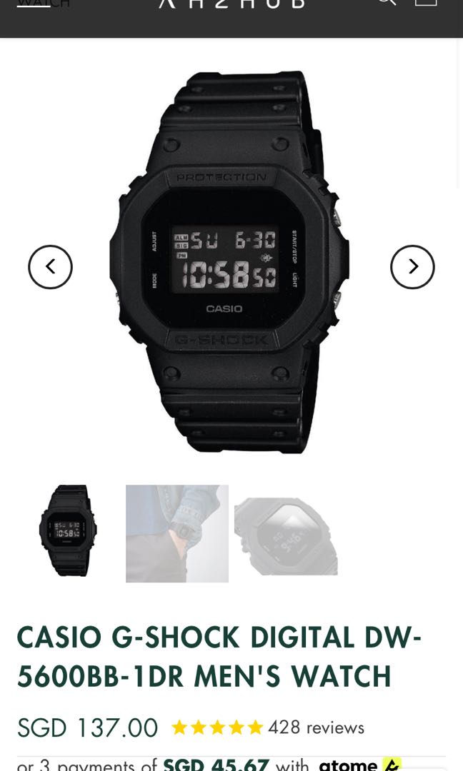 G shock matte black clearance price