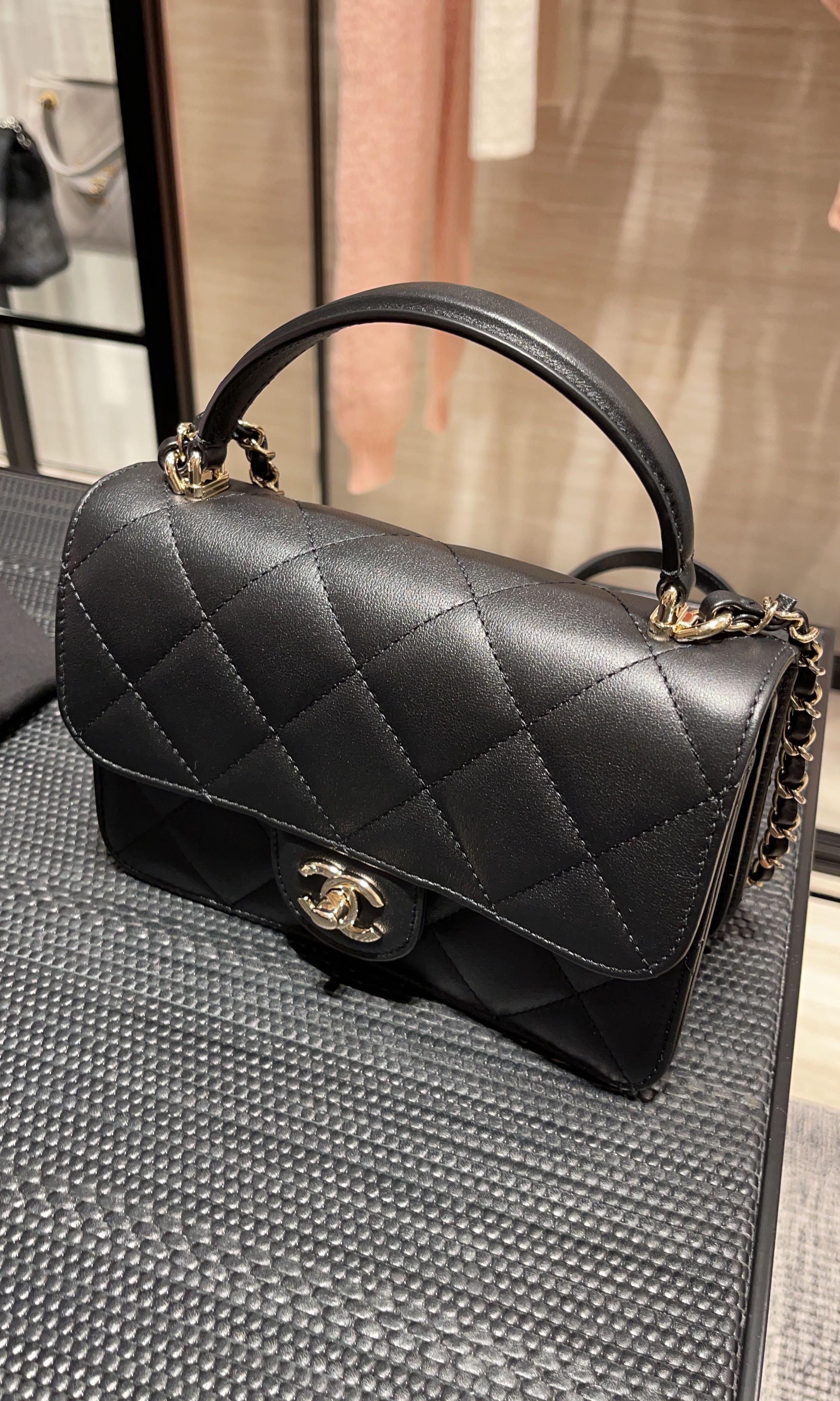 Chanel coco lady/ flap bag with top handle 21B, 名牌, 手袋及銀包- Carousell