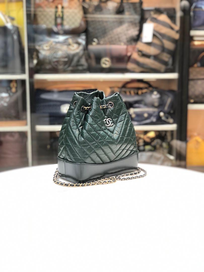 Chanel gabrielle bag green top