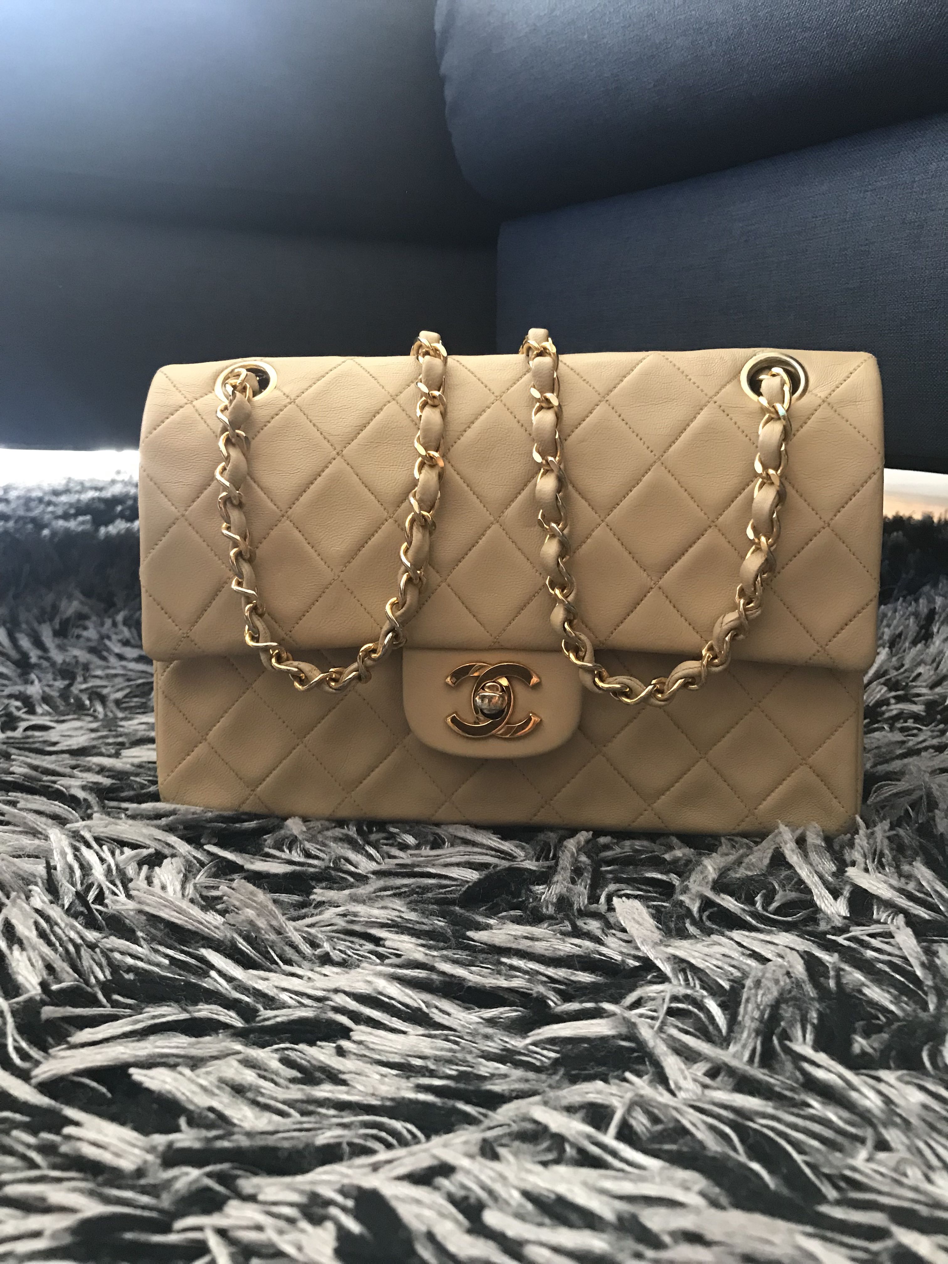 Chanel Vintage Small Classic Flap in Beige
