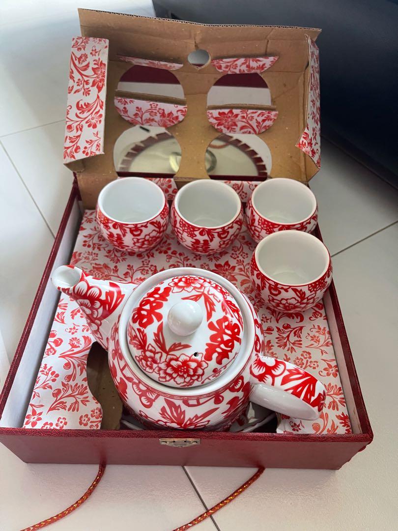 Chinese teapot and cup set for wedding, Furniture & Home Living