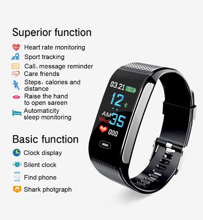 CK18S Waterproof Smart watch wristband Sports Tracker Band fitness