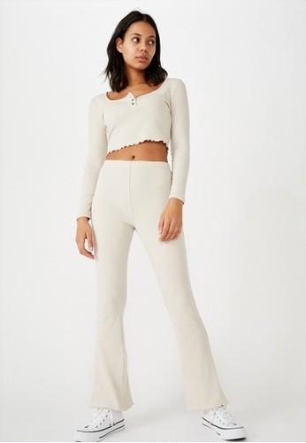 Cotton On Bella Rib Flare Pants, Women's Fashion, Bottoms, Jeans & Leggings  on Carousell