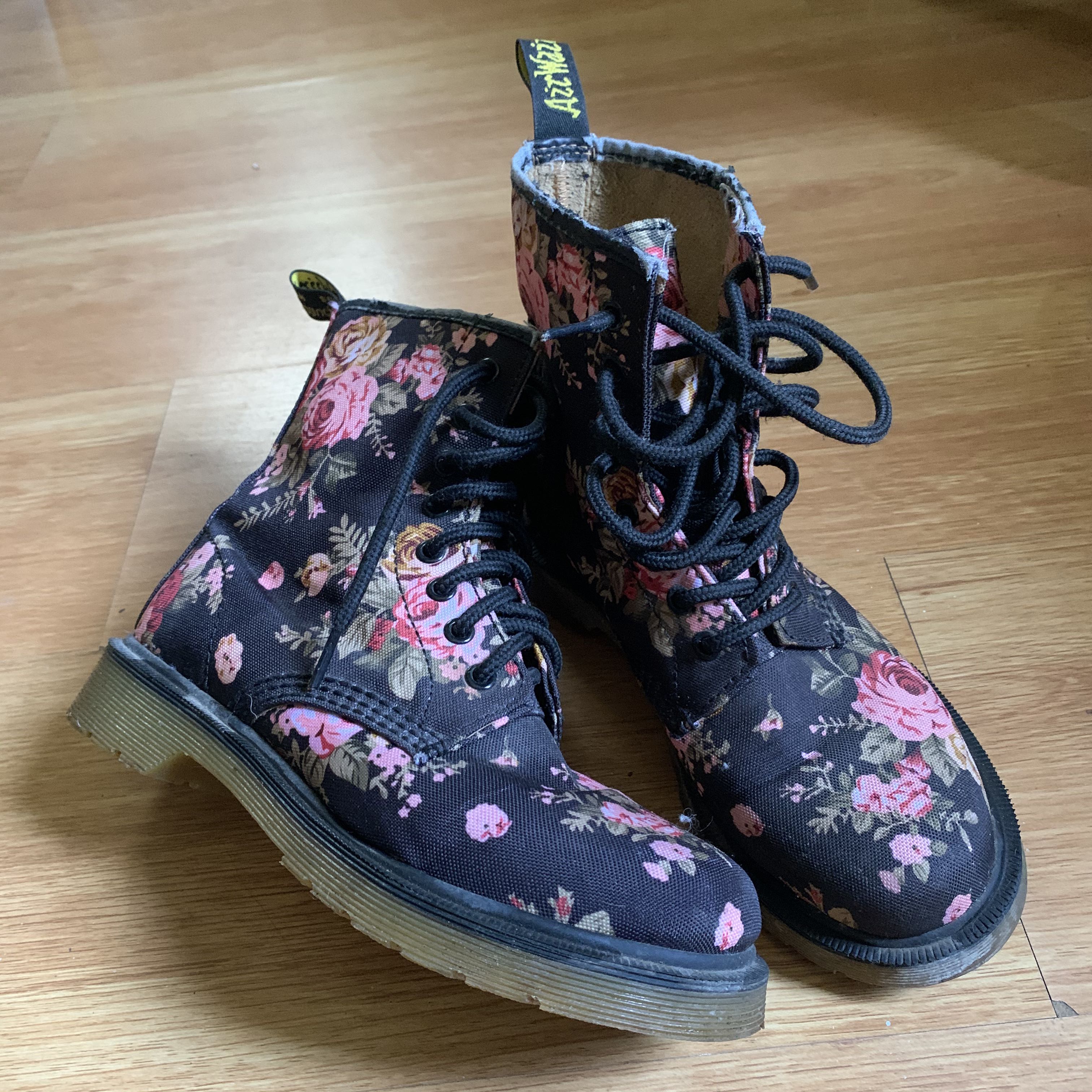 Doc Martens Floral Boots Women s Fashion Footwear Boots on