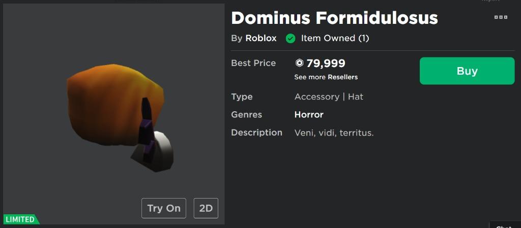 how to get the DOMINUS FORMIDULOSUS on roblox 