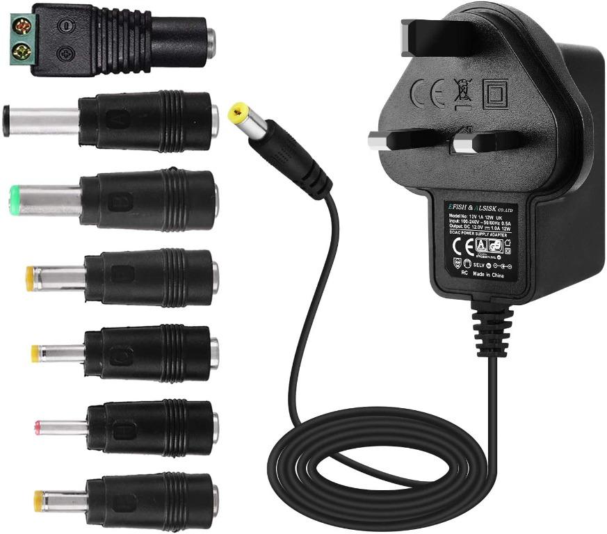 12 V DC 1000 mA CCTV Camera Regulated Switch Mode Power Supply 12W UK Plug 