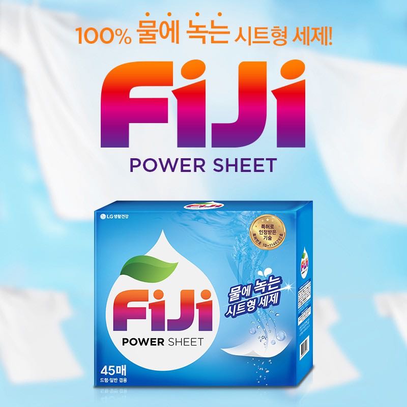 [FiJi] Power Sheet Laundry Detergent 45 Sheets, Furniture & Home Living