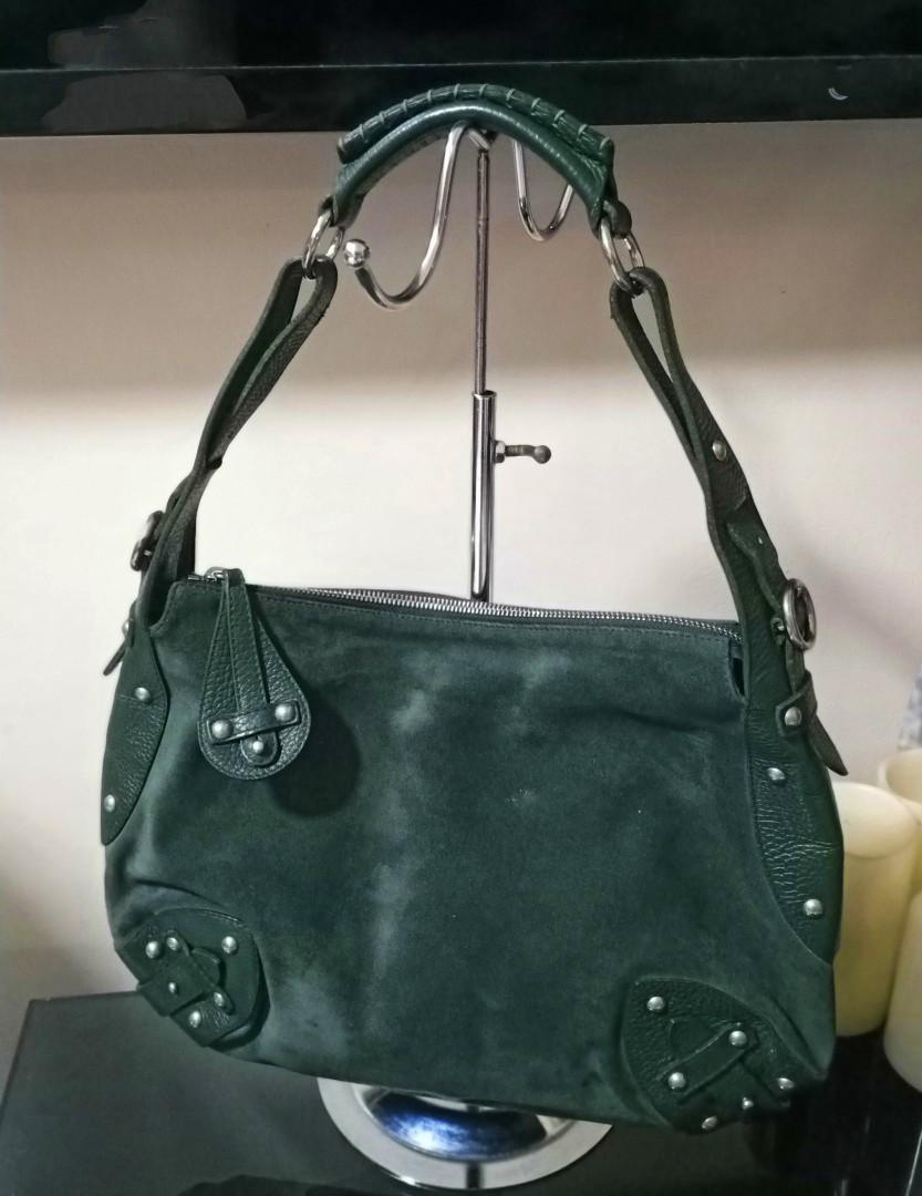 Furla Italian Green Suede \u0026 Leather 